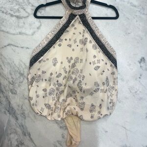 Free People 1 Thing Halter Bodysuit with Open Back